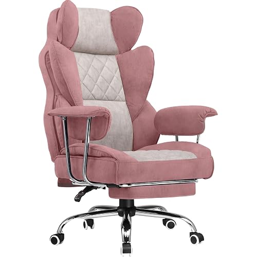 COMHOMA Big and Tall Gaming Chair with Pocket Spring Lumbar Support, Ergonomic Office Chair with Footrest, Executive Desk Chair with Outward Fixed Soft Armrests, Computer Chair with High Back, GYPK