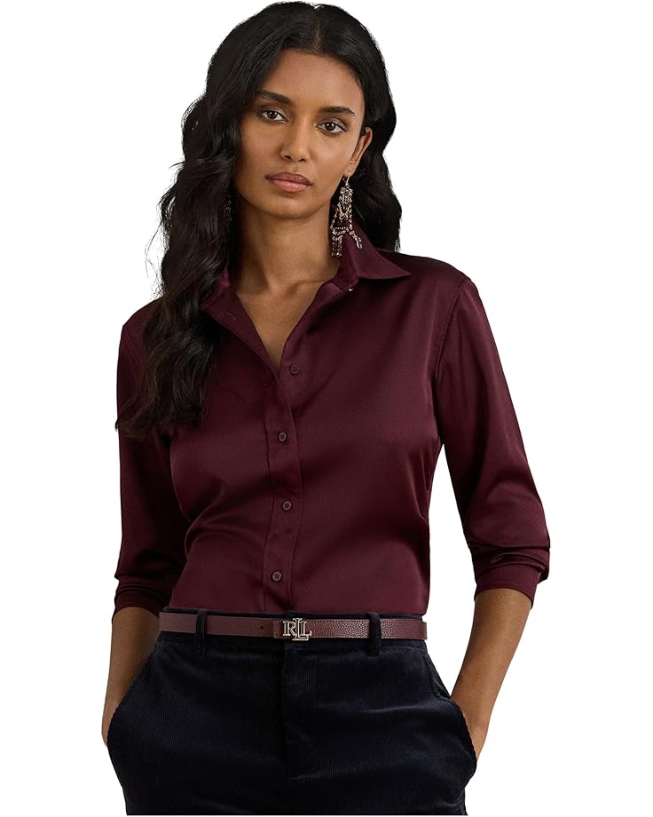 Lauren Ralph Lauren Classic Fit Satin Charmeuse Shirt - Main View