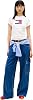 Camiseta Tommy Hilfiger Mujer Manga Corta de Algodón con Logo Grande Ondeado Corte Slim 7
