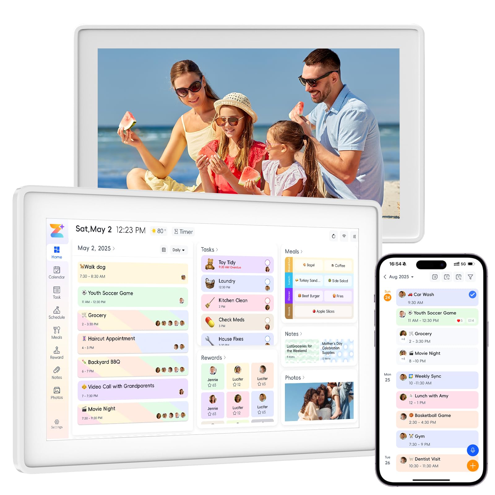 15.6" Smart Family Calendar: All-in-One HD Touchscreen for Schedules & Chores. Wall Mountable Digital Planner to Organize Your Home in 2025.-image-26