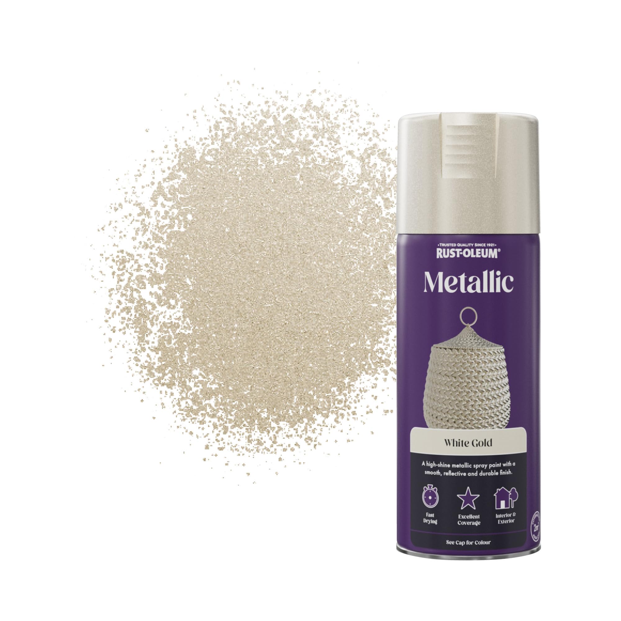 Rust-Oleum Metallic Spray Paint 400Ml White Gold