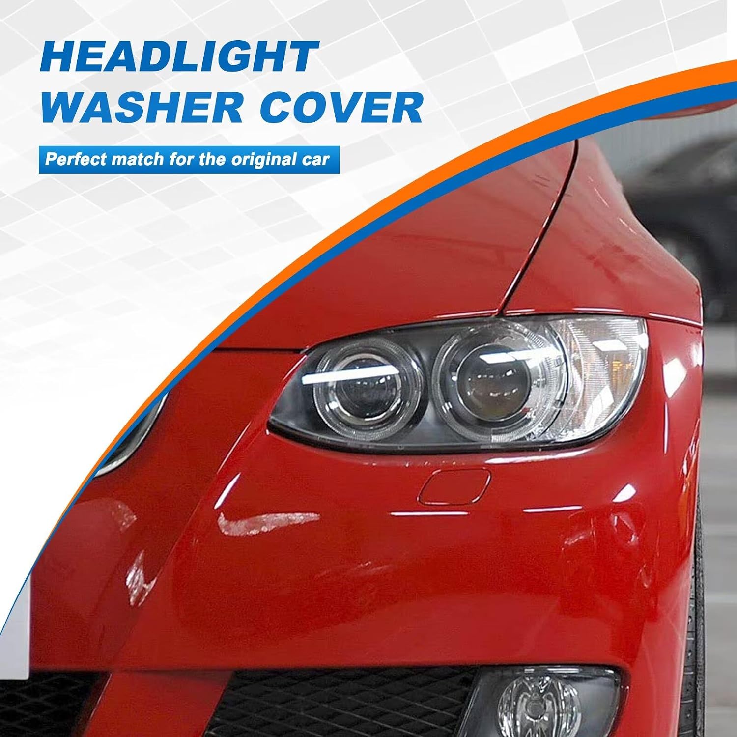 Car Front Bumper Replacement Headlight Washer Cover Fit for BMW E92 E93 328i 335i Coupe Convertible 2007 2008 2009 2010 61677171659 61677171660 (Unpainted,A Pair)