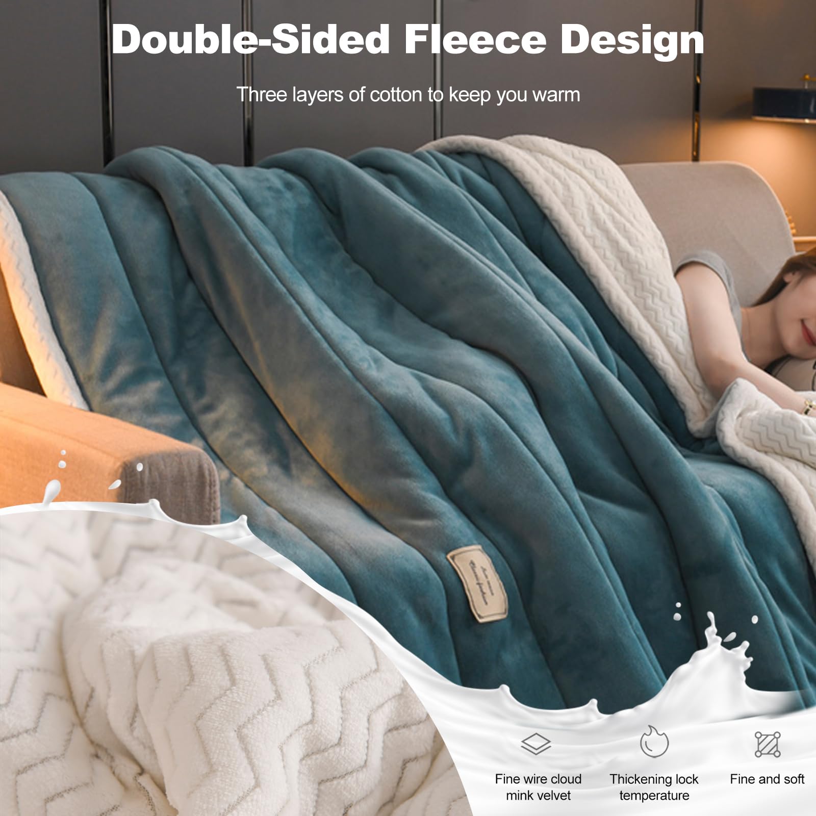 Ergocar Kuscheldecke, Sherpa Decke Doppelgesicht Dicke Decke, Kuscheldecke Flauschig & Super Weich, Universale Wohndecke Dekorative für alle Jahreszeiten, für Bett Couch