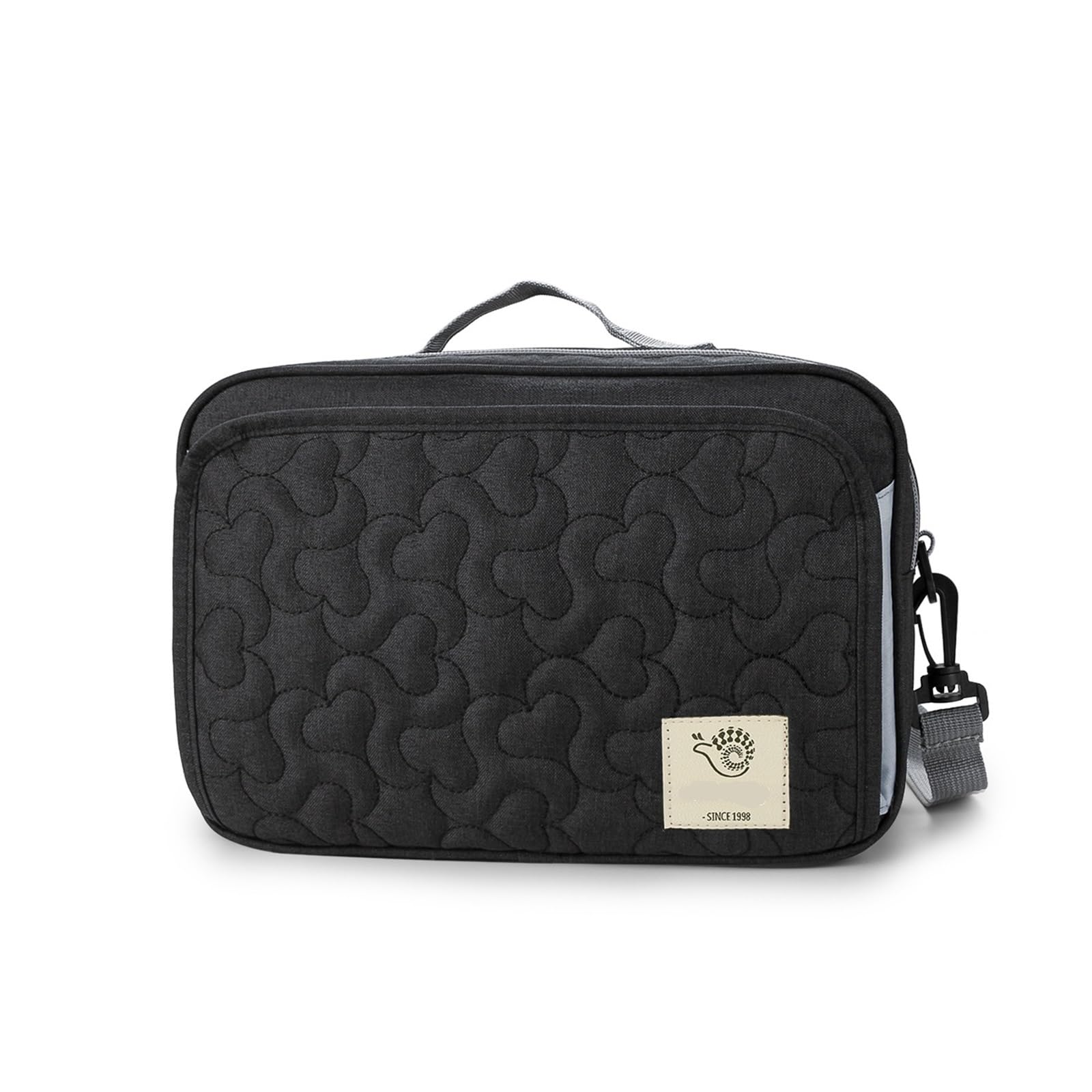 Wasserdichte bestickte Kinder-Kinderwagen-Tasche, Aufbewahrungstasche, Wickeltasche, Mutter-Kind-Mama-Tasche, Wickeltasche(Black)