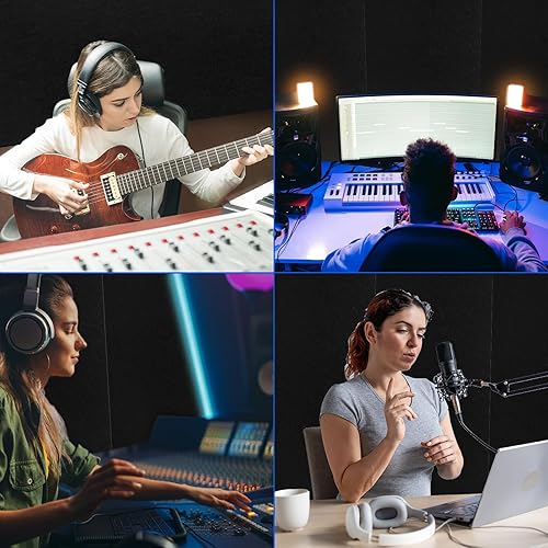 Miniatura 7 de 6 paneles acústicos grandes de 47 x 24 x 0.4 pulgadas, paneles de pared insonorizados de alta densidad, paneles de amortiguación de sonido,