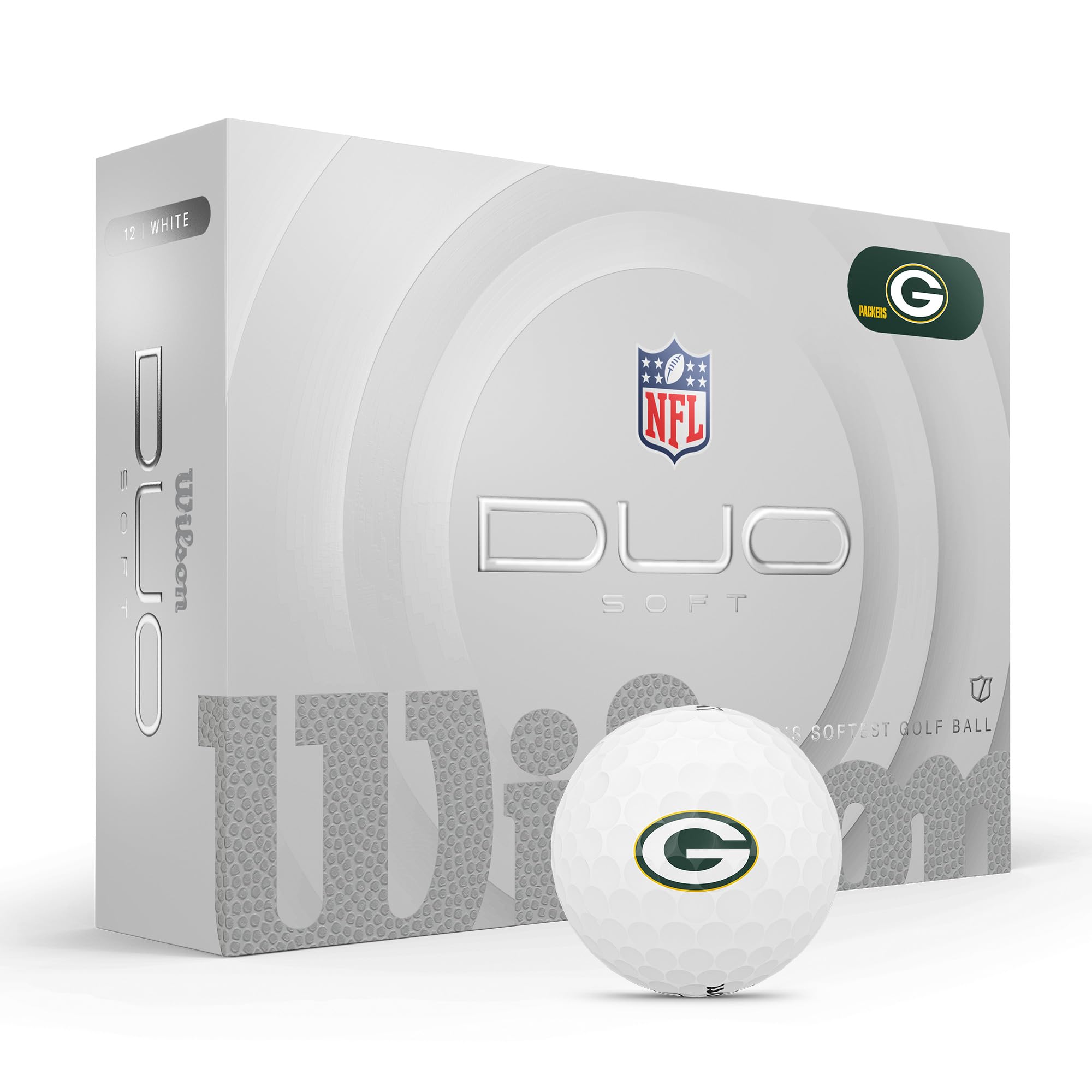 Wilson 2025 Duo Soft NFL Golf Ball - 12 Balls, White, Atlanta Falcons