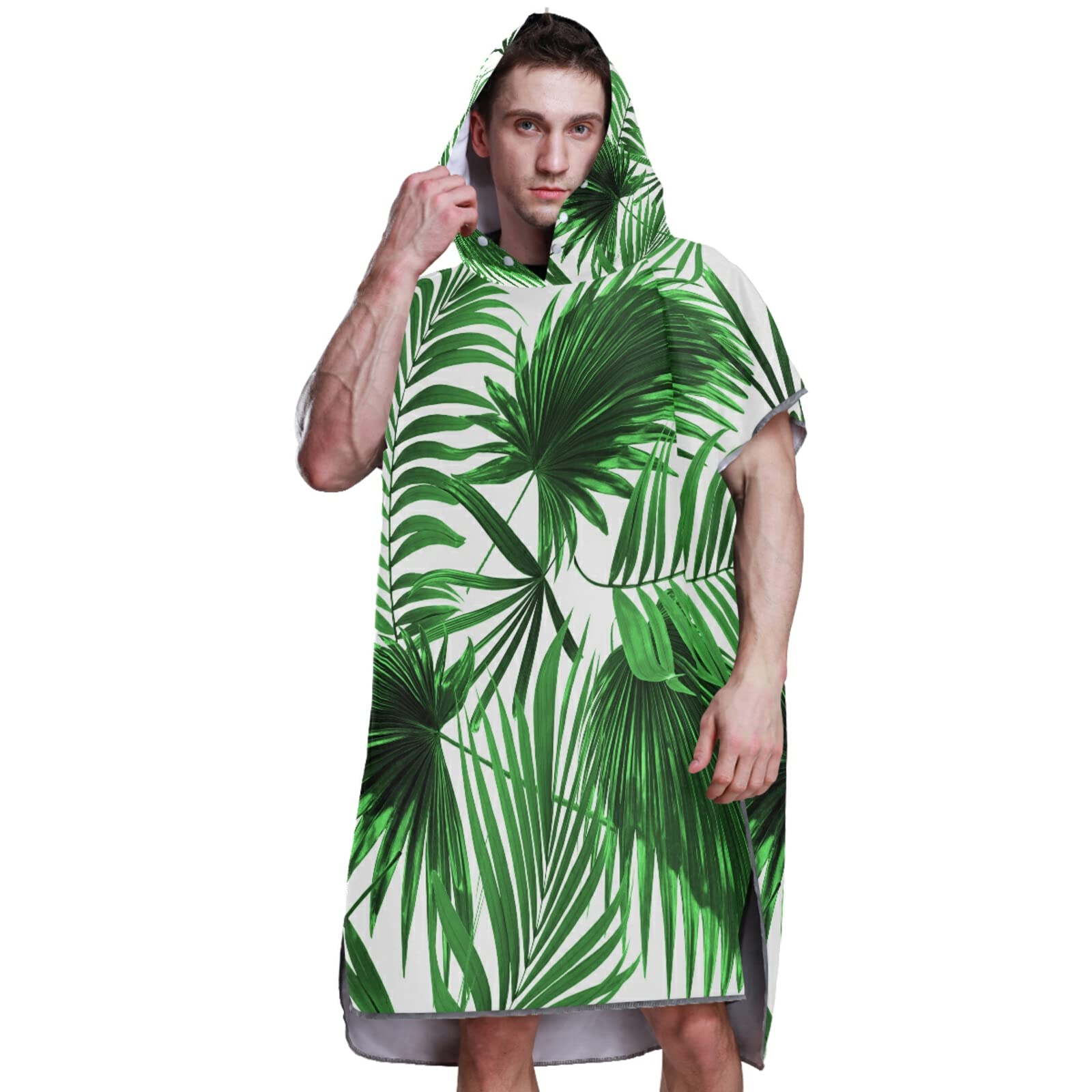 Poncho de surf avec capuche et poche - Séchage rapide - En microfibre - Pour le bain, la plage, l'extérieur