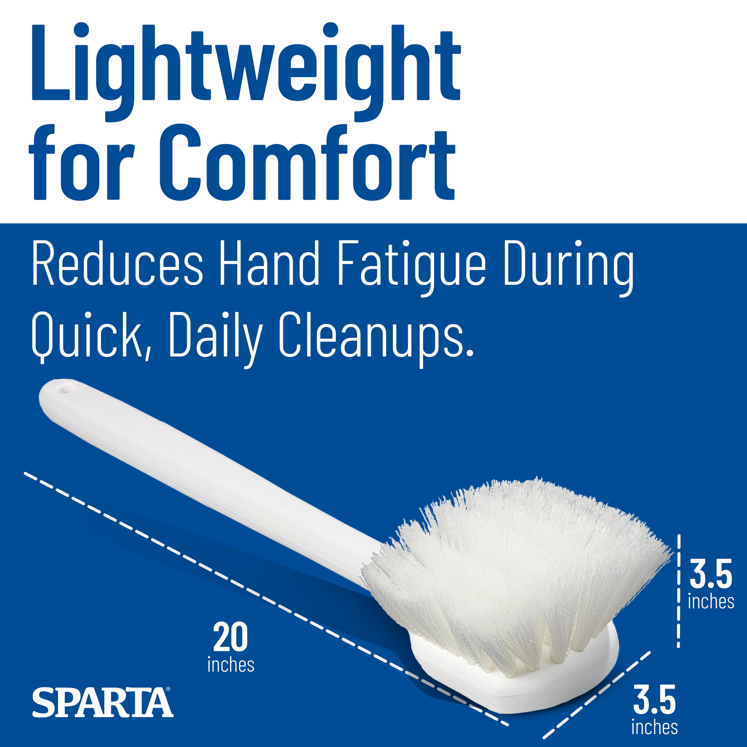 Carlisle 36620L00 flo-pac Plastic Handle Utility scrub Brush, setole in nylon, lunghezza 50,8 cm, setole 5,1 cm, colore: Bianco (confezione da 12)