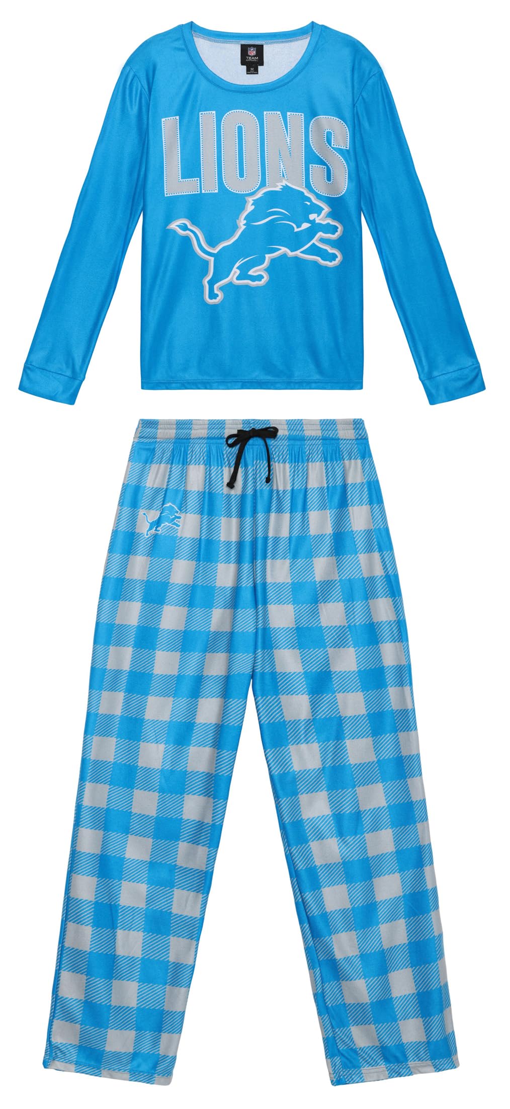 FOCO NFL Pick Your Team Women's Pajama Set with Checkered Pants