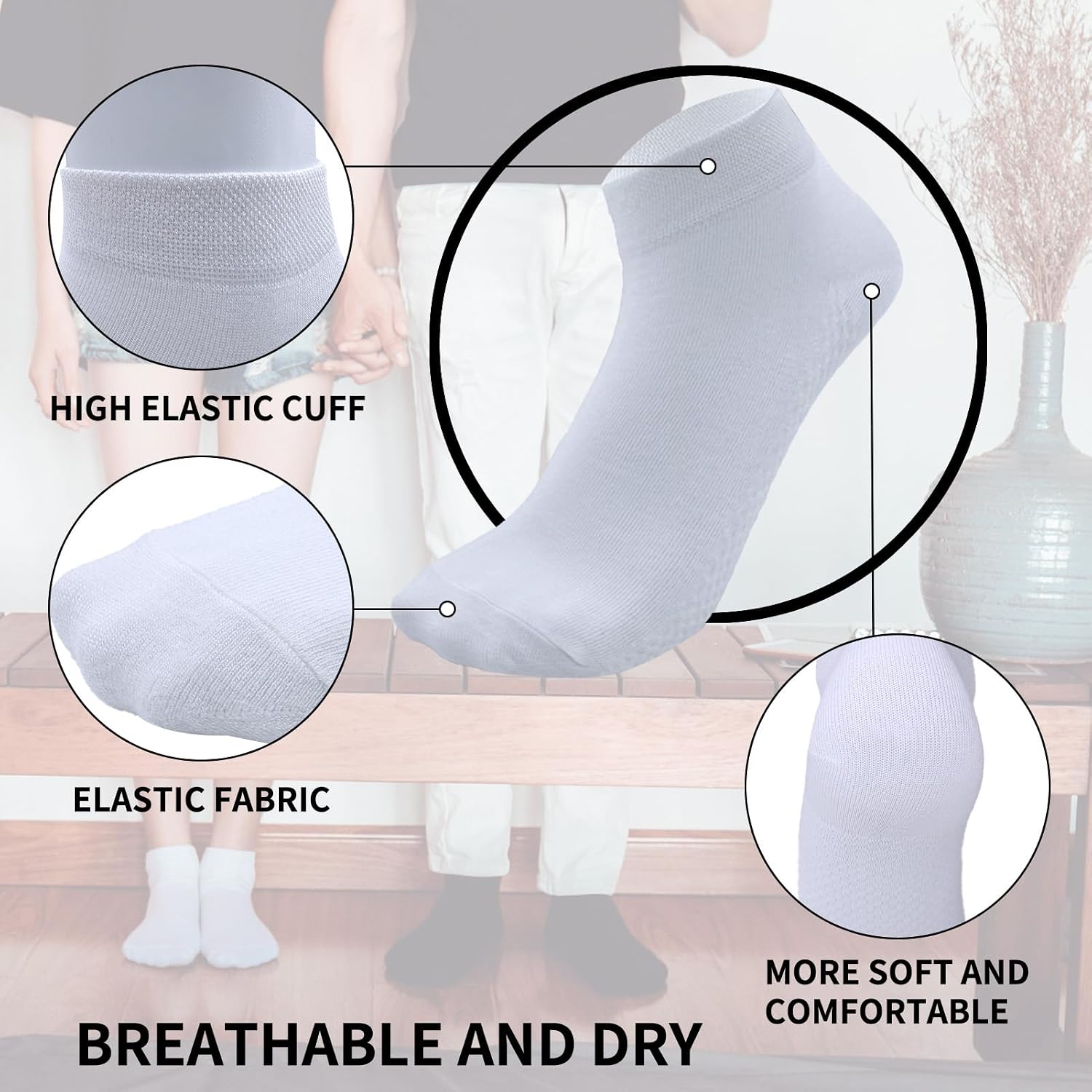 10 Pairs Women's and Men's Ankle Socks Thin Running Low Cut Short Bamboo Viscose Socks
