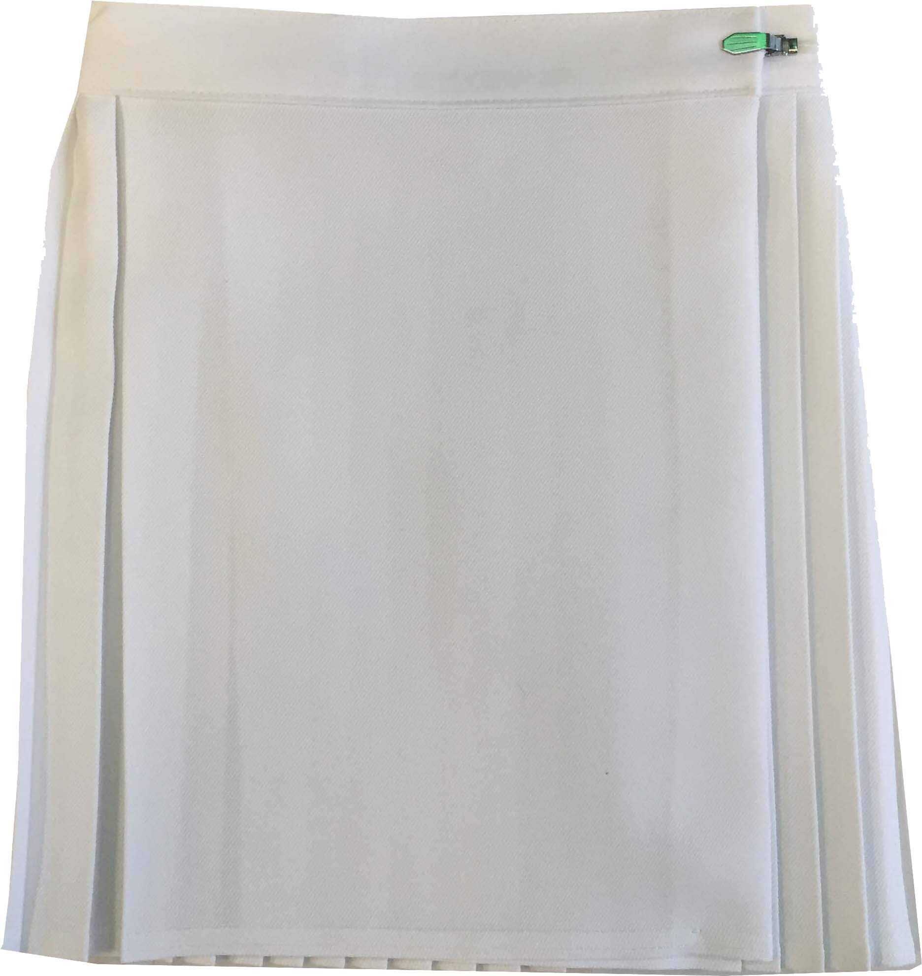 STAR FASHION Kids Girls School Uniform P.E. Netball Sports Gym Skirt Kilt Knife Pleats Wraparound Skirts Drop Waist Pleated Summer Skirt’s Sportswear (Waist 28") White