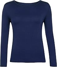 WearAll - Simple Long Sleeve Round Neck Top - Tops - Women - Plus Sizes 16-20