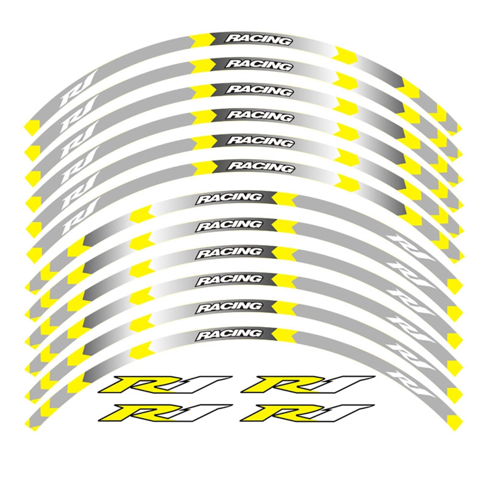 Decorative Stickers 17 Inch Motorcycle Wheel Decals Reflective Stickers Rim Stripes for Y-AMAHA YZF R1