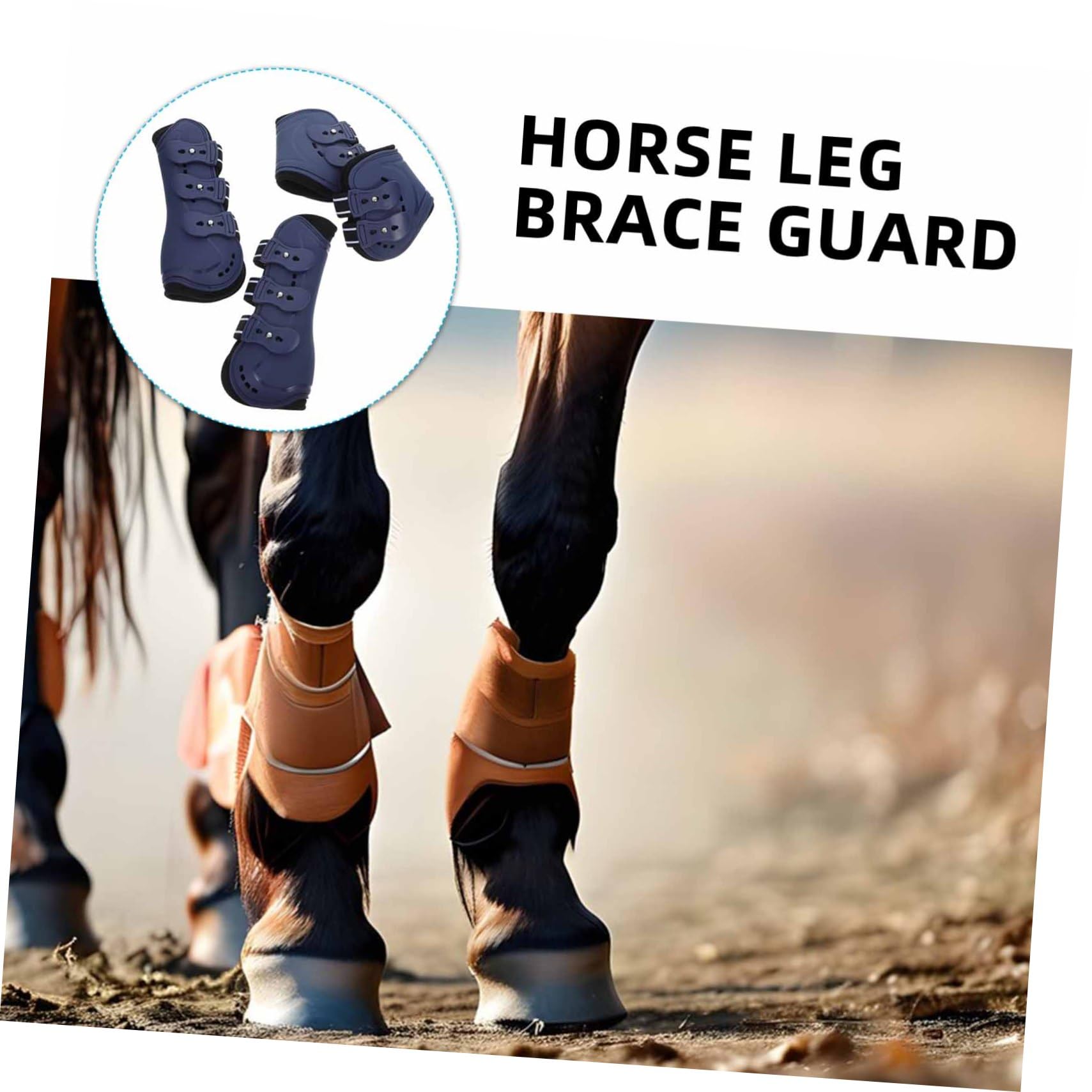 POPETPOP Botas de Soporte para Caballos Abertura Ajustable, 4 Piezas