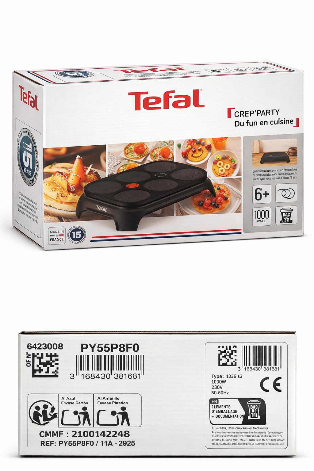 Crêpière électrique Tefal Crêp’Party Neo 6 – 1000 W – 6 crêpes – Noir