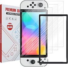Cadorabo 4x Full Screen Tempered Glass Compatible with Nintendo OLED 4in1 - Screen Protector in - 4-Pack Tempered Screen Protector with Installation Help