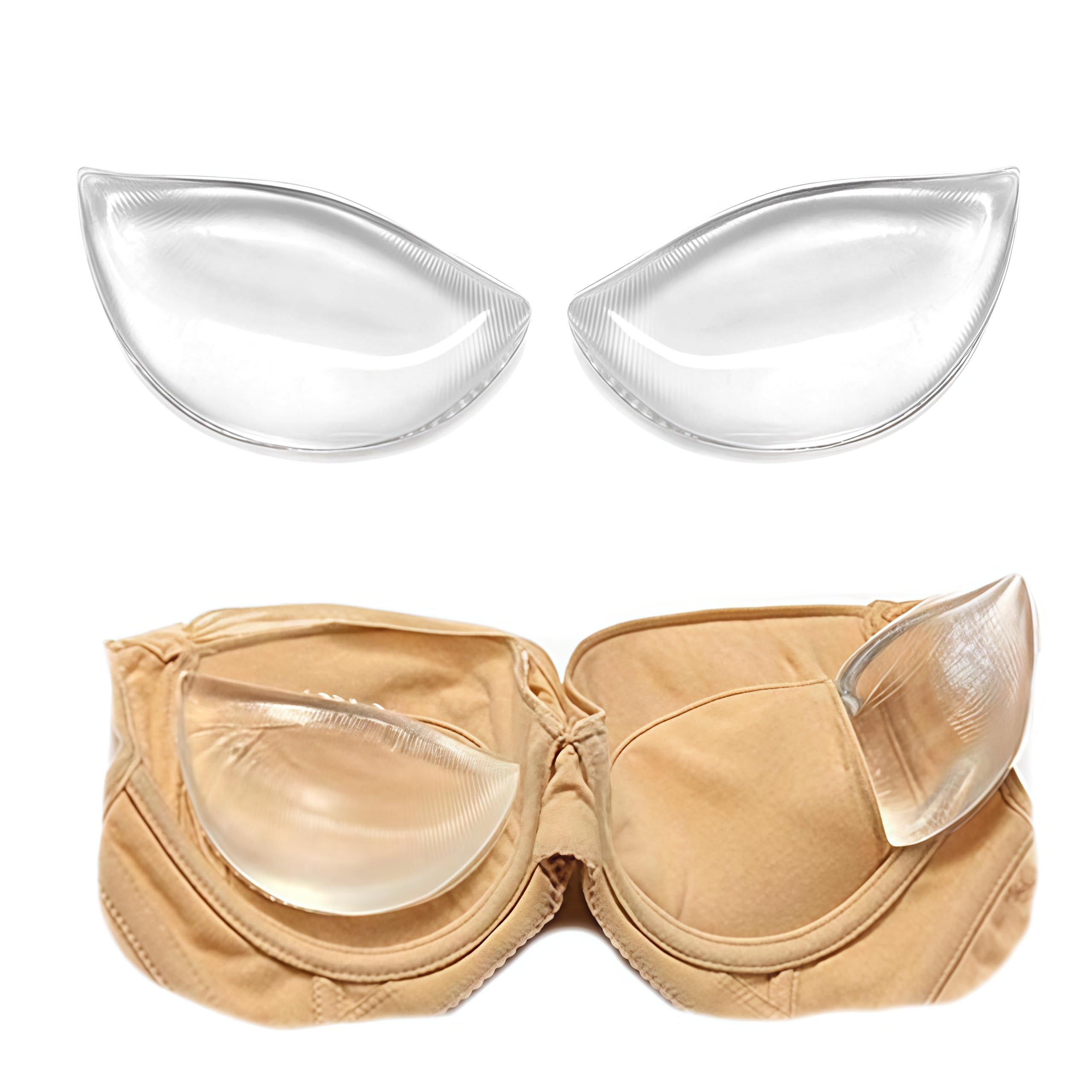 VASANA Silicone Reggiseno Inserti Reggiseno Pad Breast Enhancers Impermeabile Gel Inserti Riutilizzabili Reggiseno Lift per Donne Ragazze Bikini Push Up Breast Pads(Trasparente)