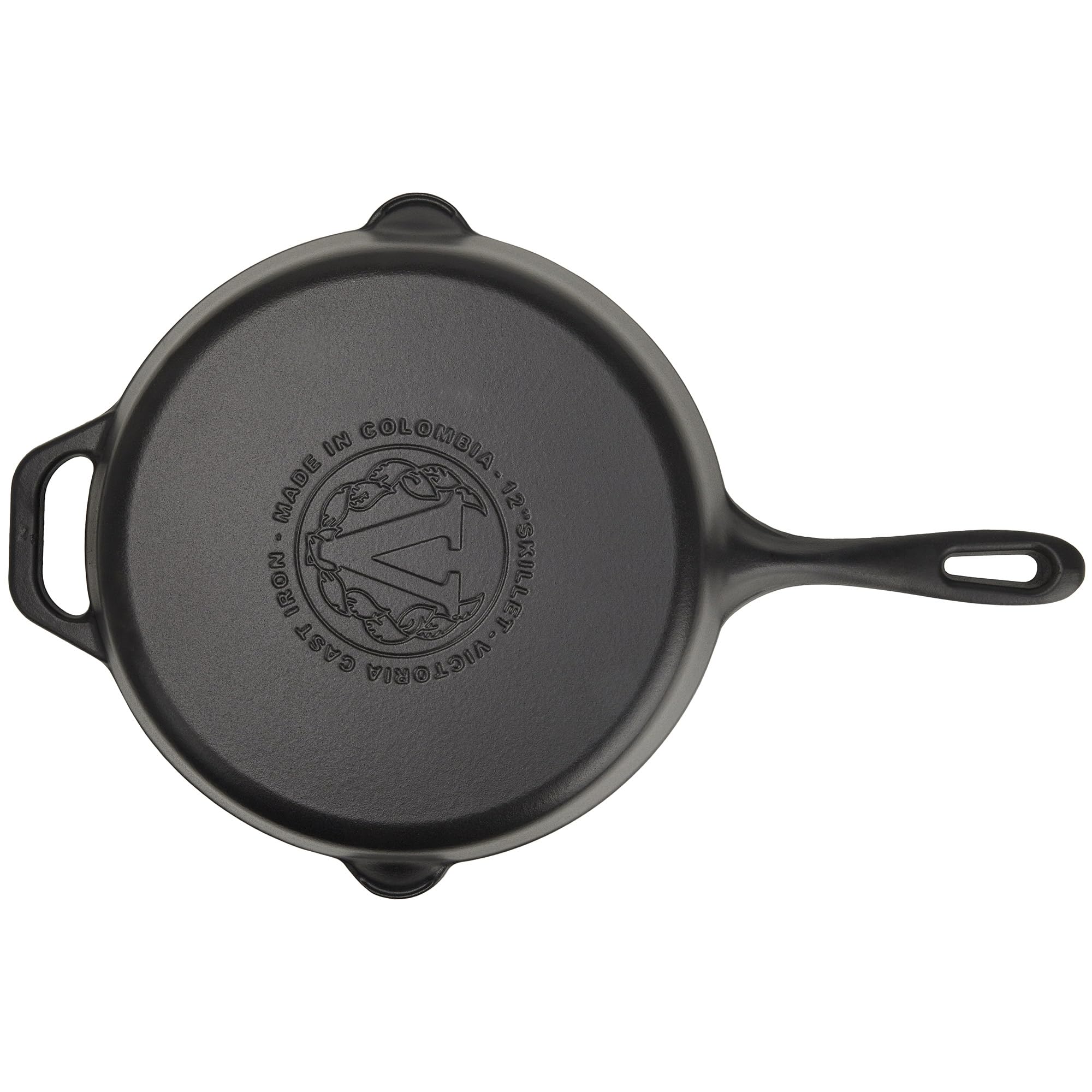 VICTORIA Padella in Ghisa Smaltata Induzione da 30cm, Adatta per, Fuoco, Barbecue, Forno, Vetroceramica e Gas, Cast Iron Skillet Senza Sostanze Tossiche, Senza PTFE e PFOA