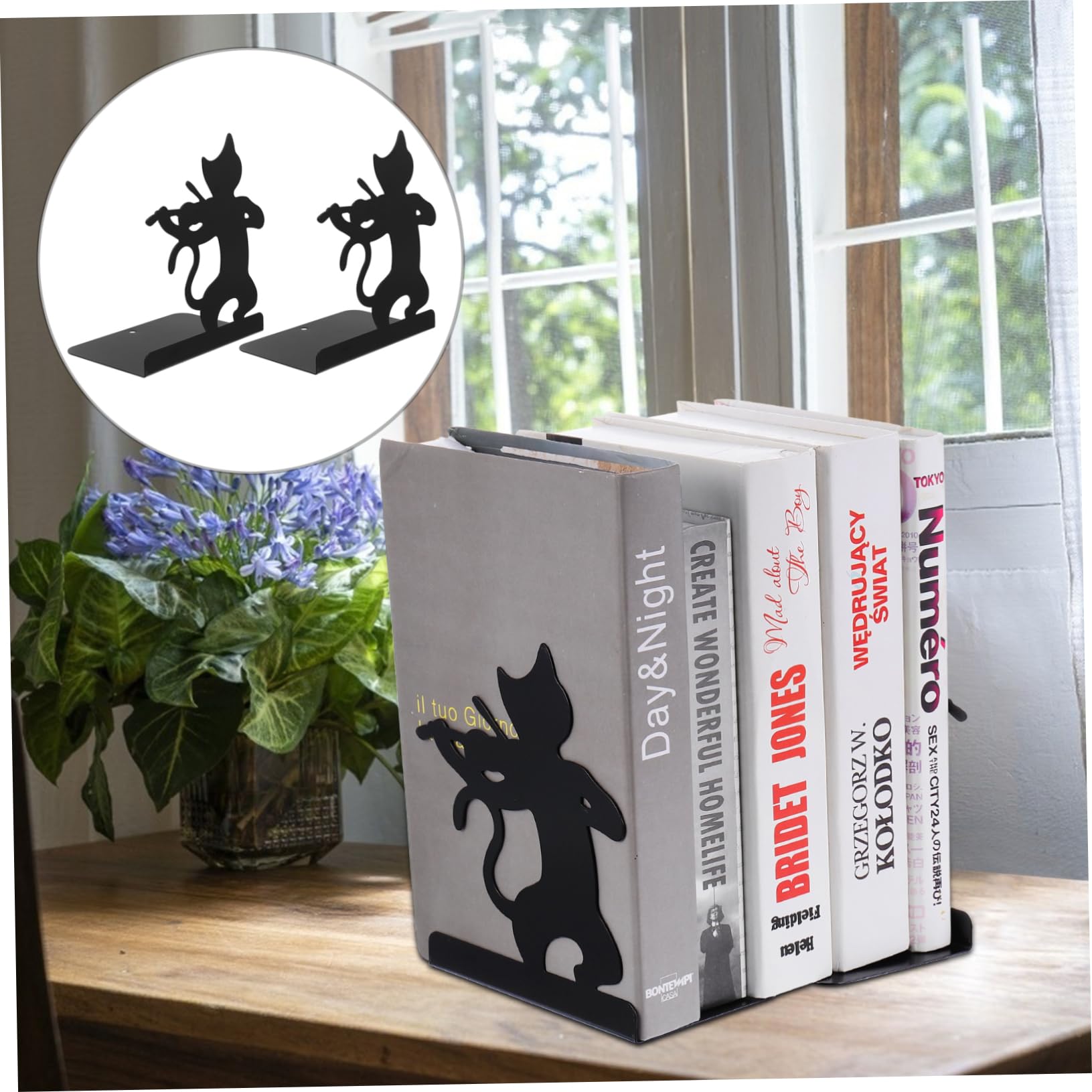 Amazon.co.jp: Garneck クリエイティブ猫型ブックエンド 鉄素材ブック