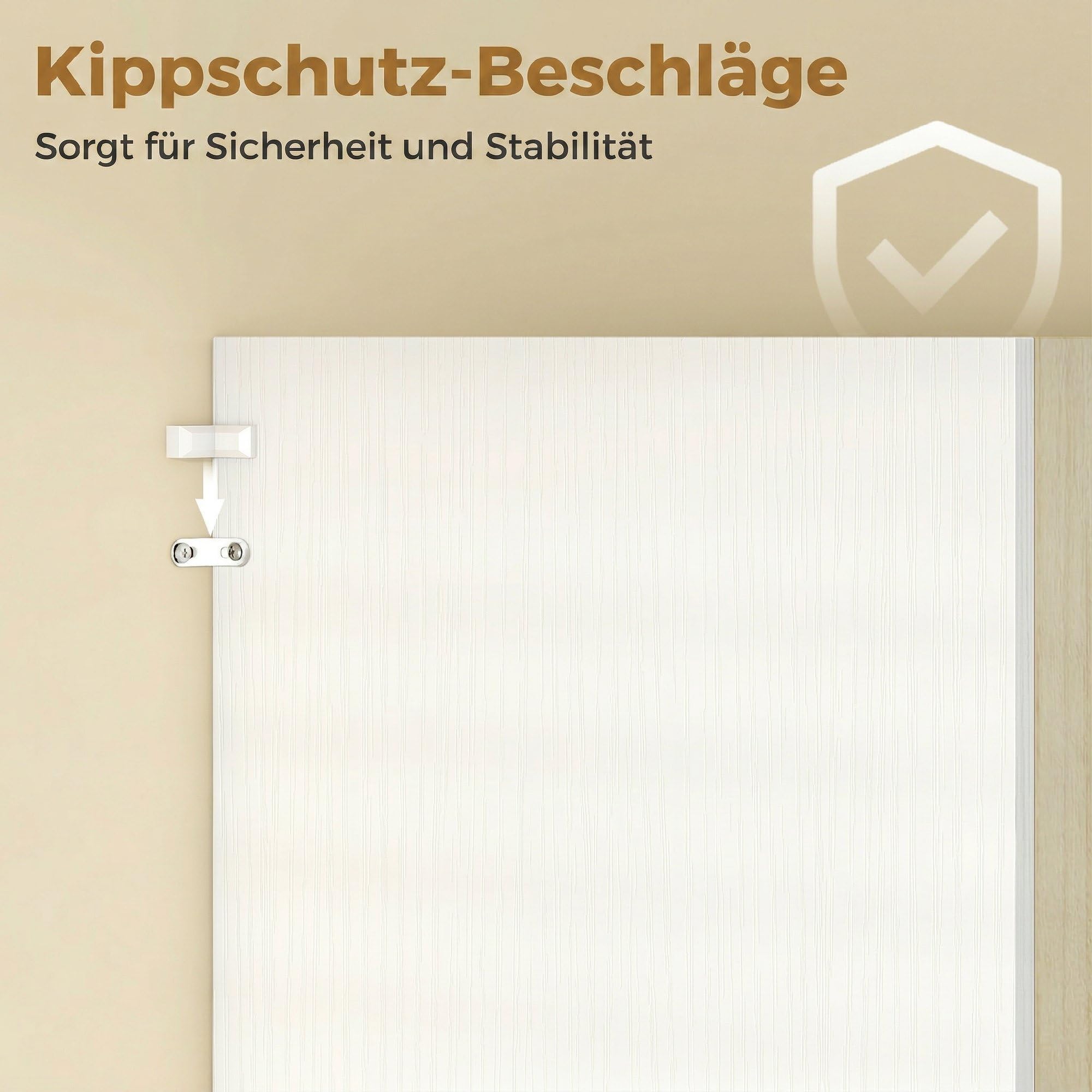 HOMCOM Küchenschrank 170 cm Hoher Buffetschrank mit offenem Fach, 3 Türen, Hochschrank mit verstellbaren Einlegeböden, Moderner Vorratsschrank für Küche, Wohnzimmer, Esszimmer, Natur, 80x40x170 cm