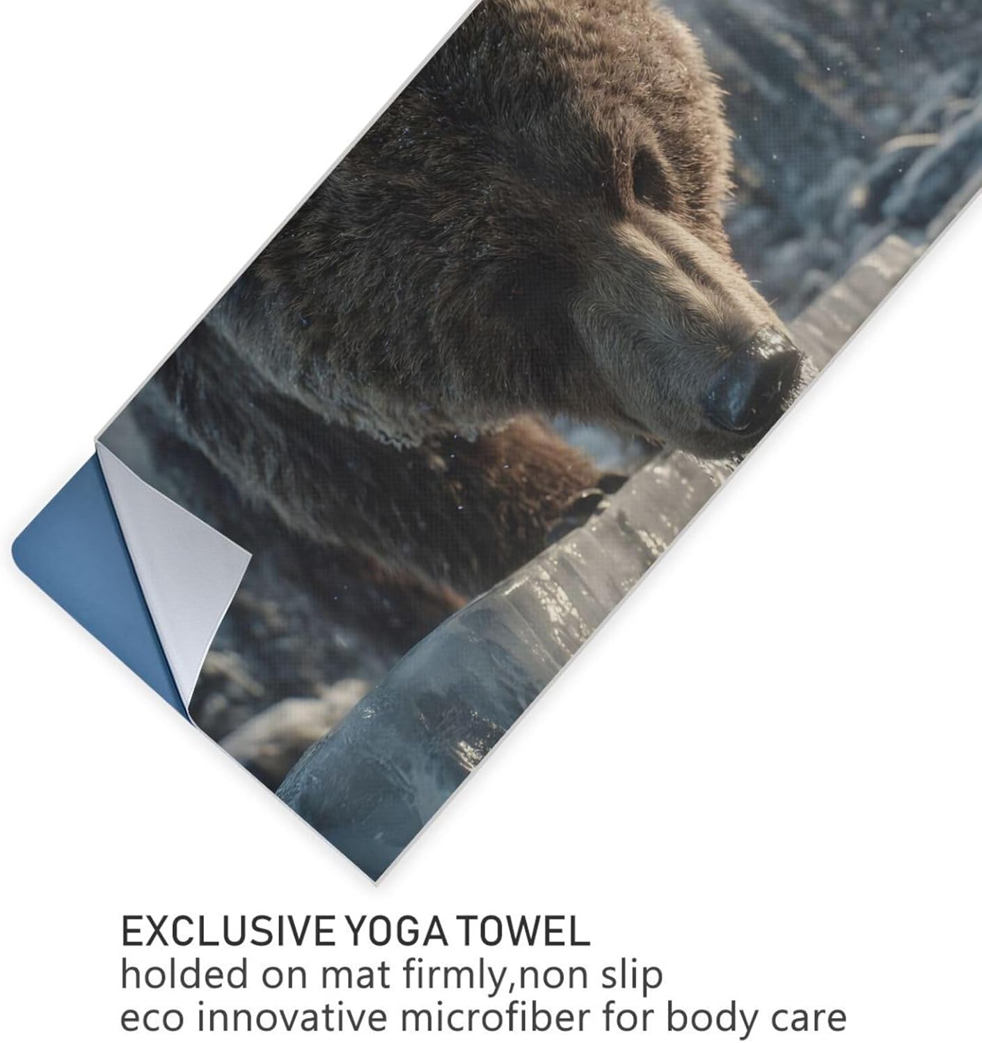 Bear River Hot Yoga Towel – Stylish, Non-Slip, Grip Dots, Super Absorbent, 27" x 73" - Yoga Mat Towels for Exercise, Fitness