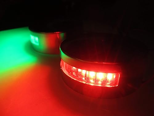 Miniatura 8 de Pactrade Marine Luz de navegación horizontal SS304 LED Verde Estribor Puerto Rojo