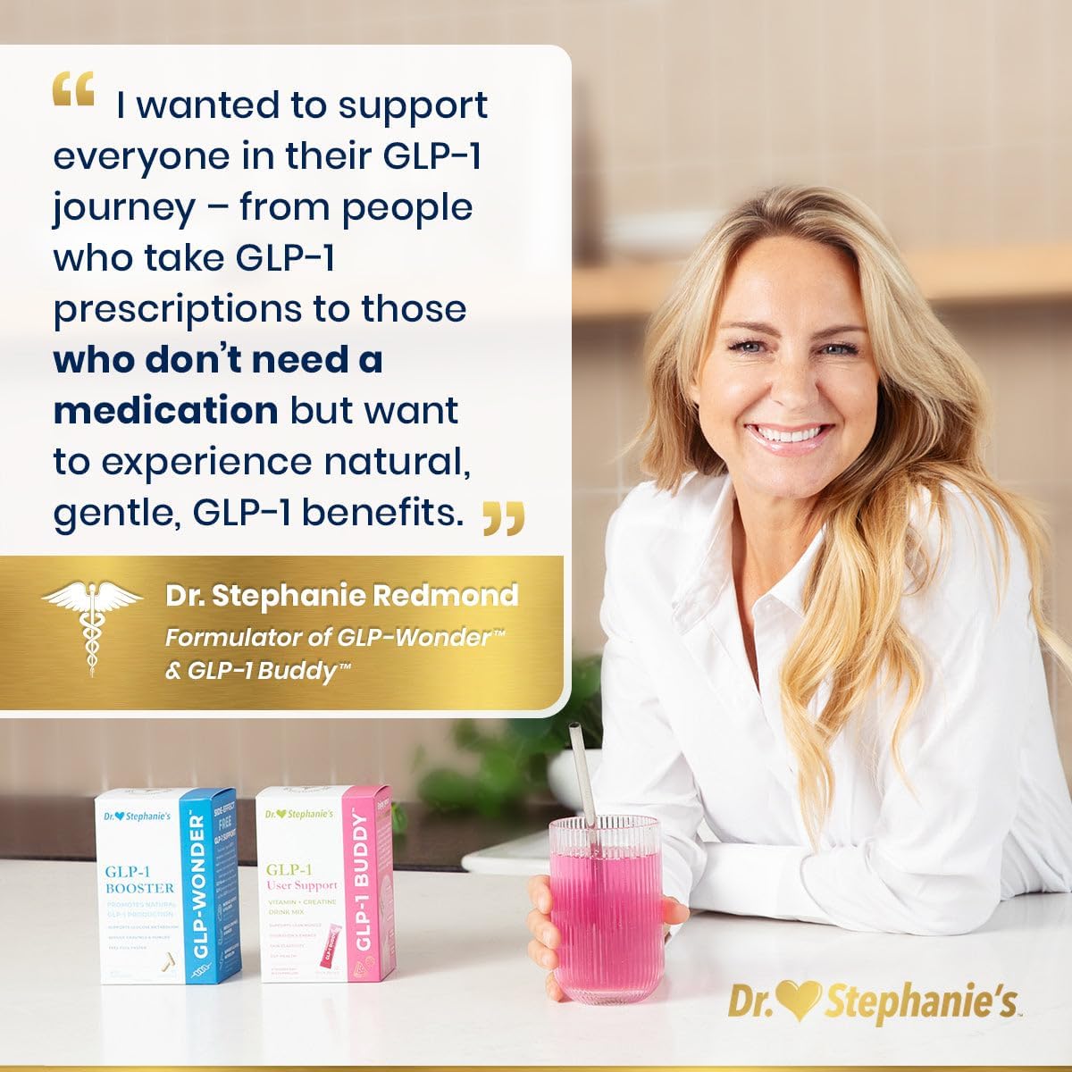 Dr. Stephanie's GLP-1 Buddy Pair with GLP-1 Boosters for Best Results - Digestive Support, Preserve Lean Muscle, Replenish Vitamins - Strawberry Watermelon Drink Mix
