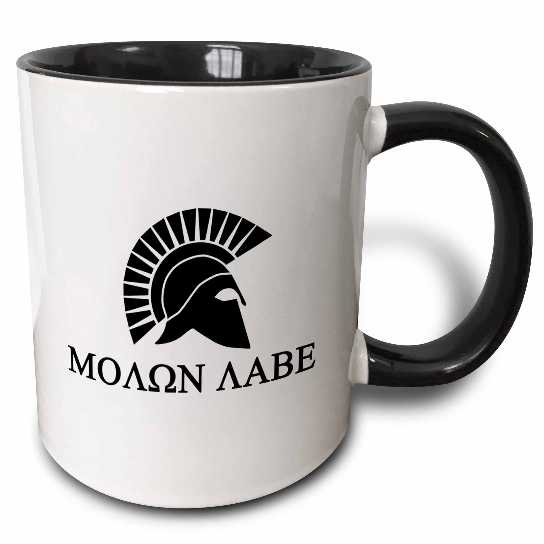 3dRose Melon Labe Two Tone Mug, 11 oz, Black/White