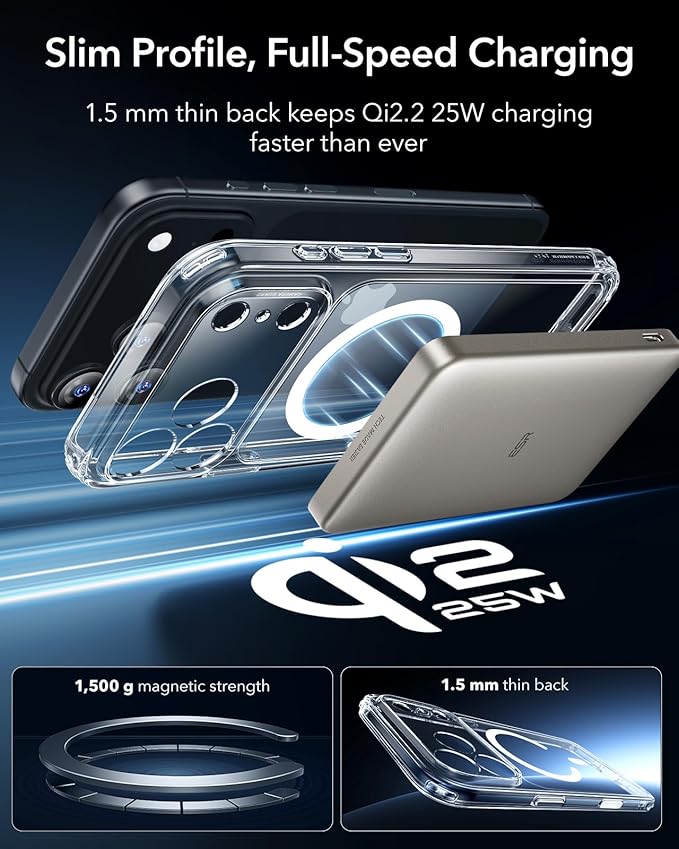 ESR for iPhone 17 Pro Case, Camera Control, Compatible with MagSafe, Shockproof Military-Grade Protection, Magnetic Phone Case for iPhone 17 Pro, Classic Hybrid Case, Clear
