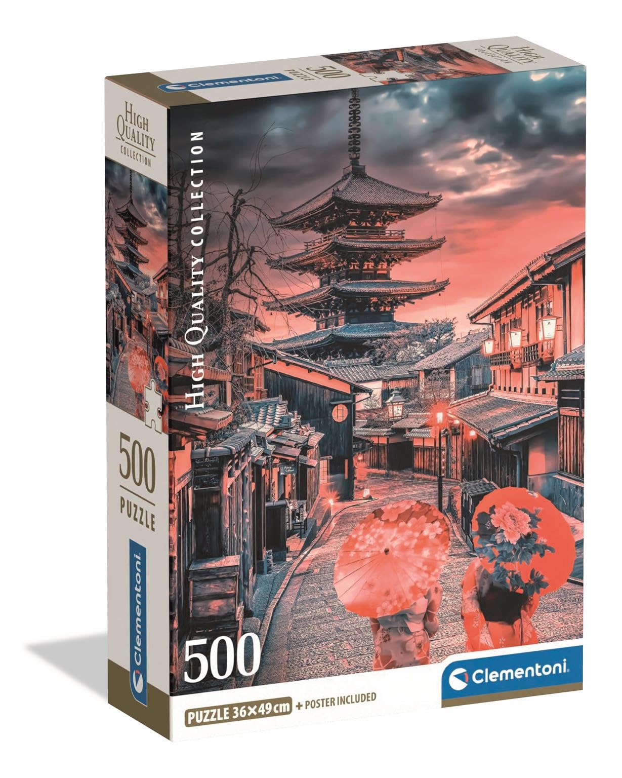 Clementoni Puzzle 500 pieces Collection, Evening in Kyoto, Compact box, Puzzle for Adults 14-99 Years, Made in Italy, 35599