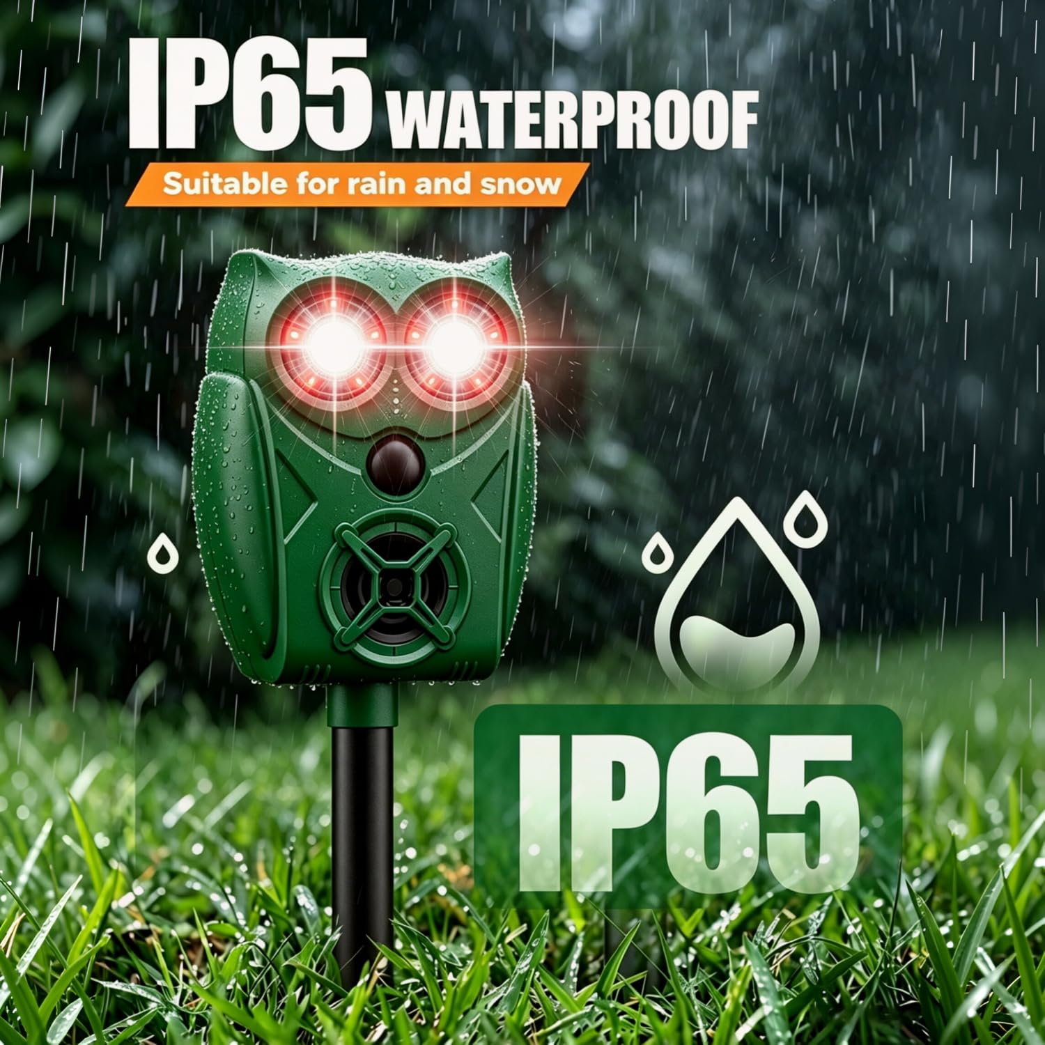 Repellente per gatti per giardini UK, sensore PIR LED flash con 5 modalità, ricarica solare e USB, spaventapasseri per animali a ultrasuoni, impermeabile IP65, deterrente per esterni, per gatti, volpi