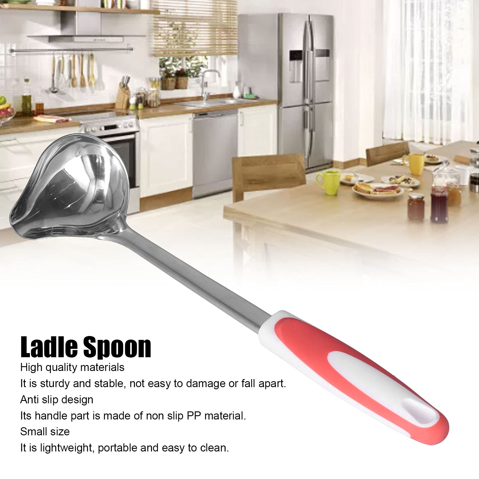 Ensemble de Cuillères à Louche en Acier Inoxydable, Louches à Sauce, Louches à Punch, Conception Portative Antidérapante à Bouche Latérale-cuillères