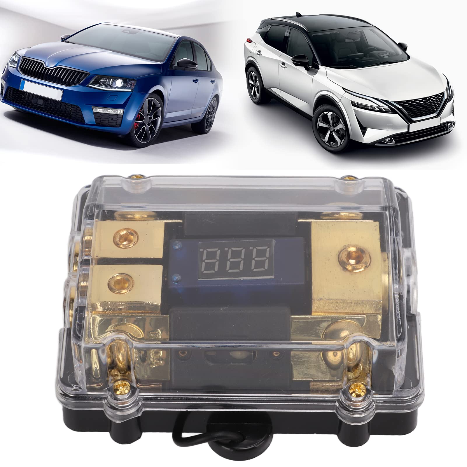 Répartiteur De Masse/alimentation Pour Audio Voiture - 1 Entrée / 2 Sorties - Pour Câbles 0GA Ou 2GA - Fusible Intégré 120A - En Cuivre Et ABS