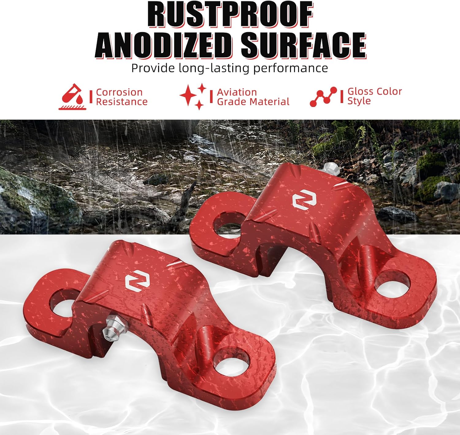 NICECNC Aluminum Billet Brackets for the Front Sway Bar Compatible with Can Am X3 2018-2023 Red