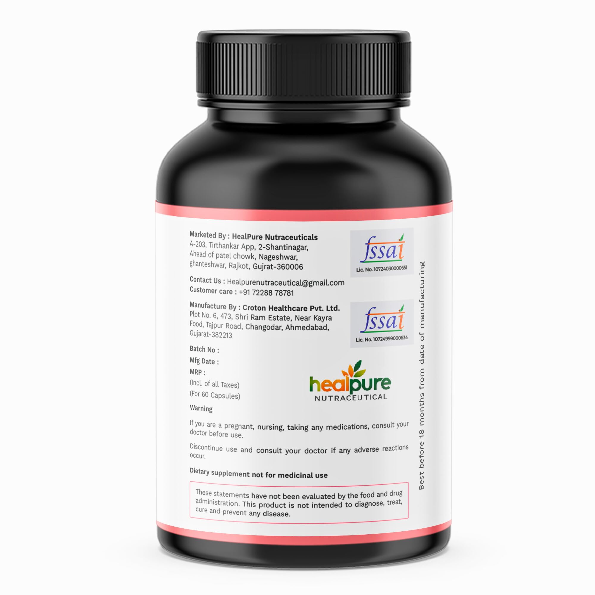 HEALPURE NUTRACEUTICAL Coenzyme Q10 (CoQ10) 100mg Supports Heart Health and Vascular Health Veg 60 Capsules 1
