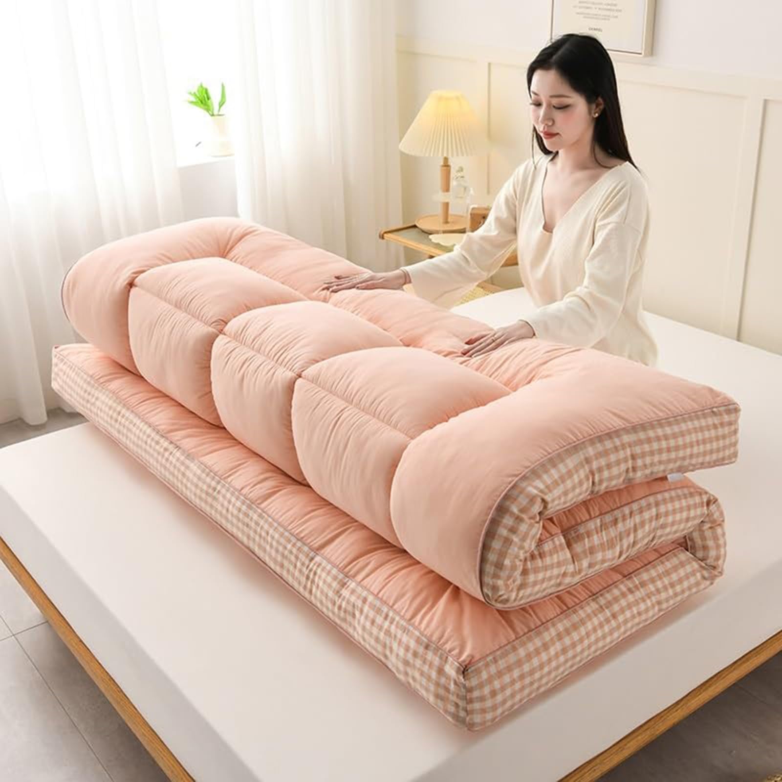 Ultradicke Matratze Im Japanischen Stil, Bodenmatratze, Faltbare Tragbare Schlafsaal-Isomatte, Futon-Matratze In Voller Größe, Gäste-, Sofa-Reisematratzen(A,90x200cm)