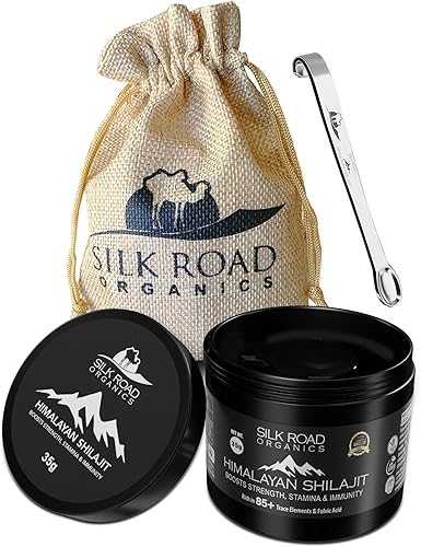 Shilajit - Resina Shilajit pura del Himalaya (suave) con más de 85 minerales traza y ácido fúlvico para energía y apoyo inmunológico, incluye