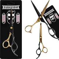 iLogic Barber Shop Professzionális Fodrász Olló 6 Hüvelykes Rozsdamentes Acélból - Kézzel Élezett Prémium Hajvágó Olló Fekete/Arany Színben 6