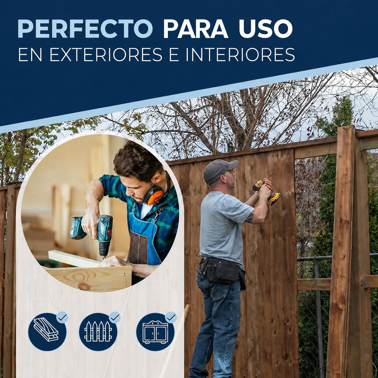 Tornillos para madera de acero inoxidable A2 cabeza avellanada Torx TX25 – Rosca parcial – 6x80 mm – 50 unidades – Tornillos universales para madera