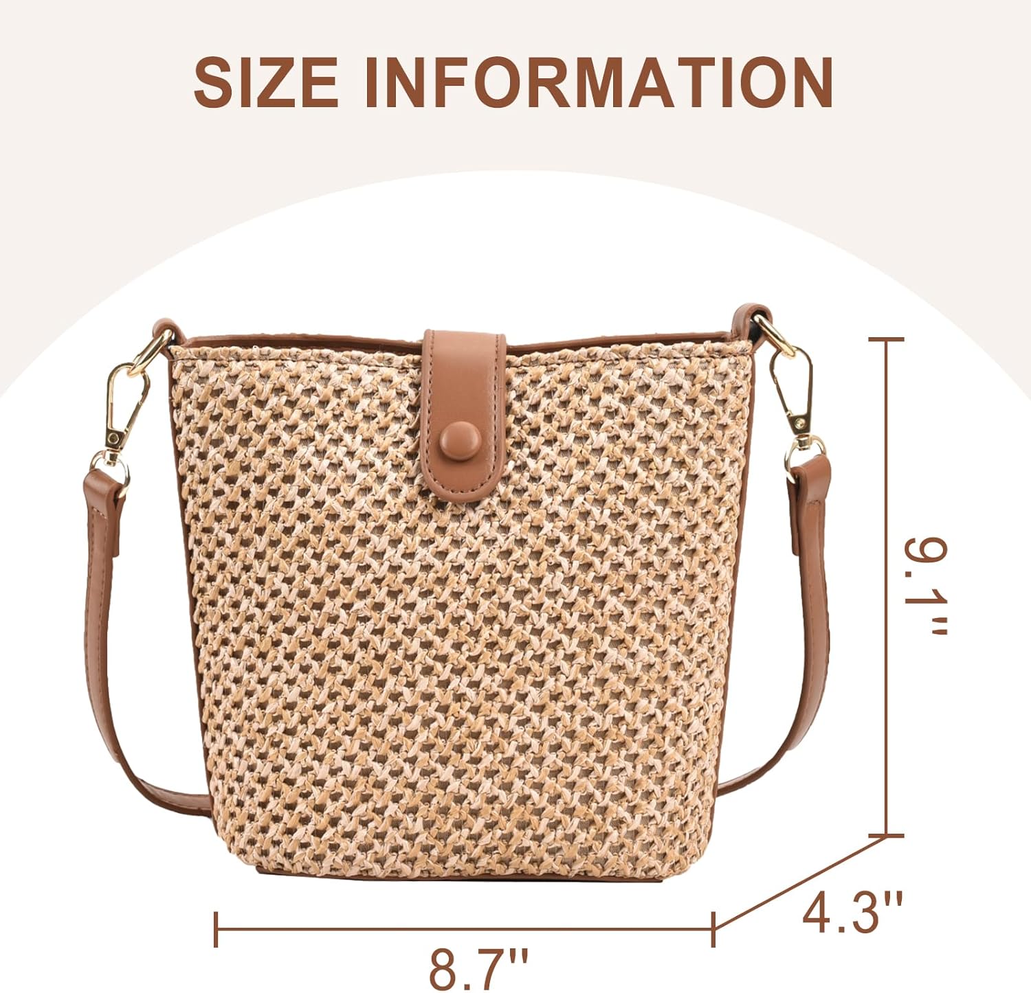 Straw Crossbody Bags Women Summer Woven Bucket Handbag Resort Trendy Shoulder Tote 2025 Beach Purse - Image 7