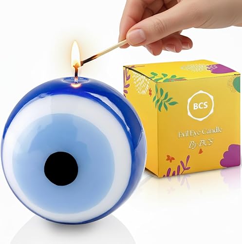 BCS Vela azul contra el mal de ojo  Nazar Home Decor  Velas de primera calidad hechas a mano sin perfume para el hogar y la oficina Vela Ojo Turco