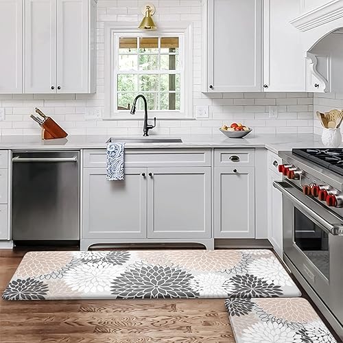 Alfombras y tapetes de cocina acolchados antifatiga, 2 unidades, antideslizantes, impermeables, bohemias, tapete ergonómico de espuma cómoda para