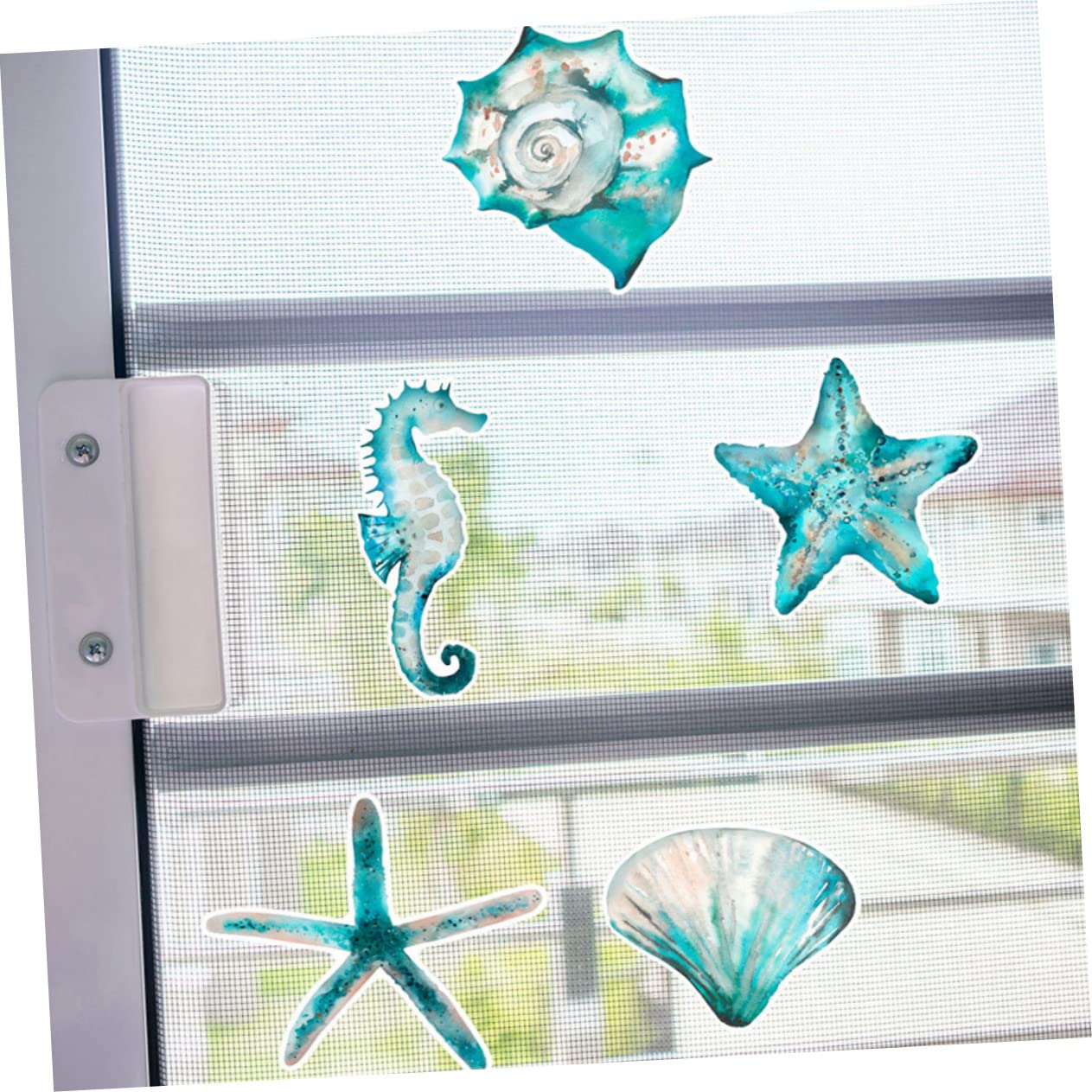 Amosfun 4 Juegos Adhesivos Anticolisión Estrella De Mar Adhesivos Decorativos Calcomanías De Ventana Pegatinas De Pájaros Para Ventanas Pegatinas Magnéticas Pastas Anticolisión 10 Uds * 4