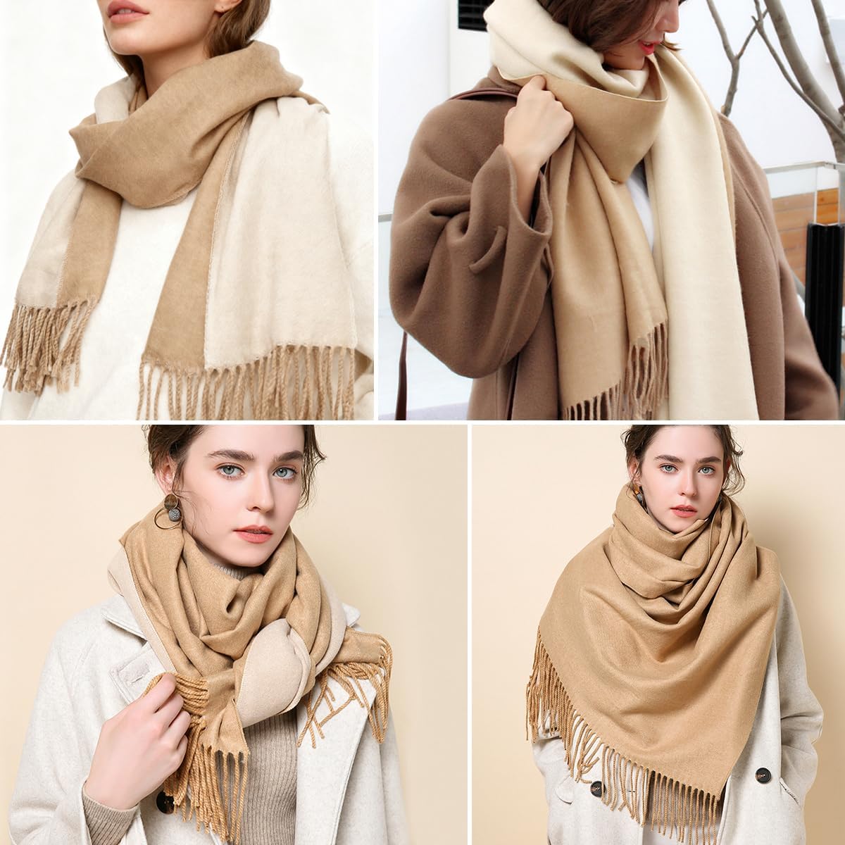 Kasjmier-blend sjaal/omslagdoek in zuurstok roze