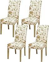Vista 138 de Fundas para sillas de comedor, juego de 2 fundas para sillas de comedor o cocina, lavables, protectoras, para sillas Parsons, para el hogar, Beige