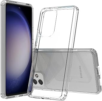 Crystal Clear case for Samsung Galaxy A53 5G [Non-Yellowing][10FT Military Grade Protection] Anti-Scratch Protective Transparent Cover with Acrylic HardBack + Soft TPU BumperSides - Clear