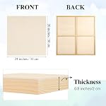 Aodaer 4 Pack Wood Panels 20 x 20 Inch Wooden Panels Canvas Unfinished Craft Wood Boards Panel for Art Crafts Acrylic and Oil Painting Pouring DIY Projects