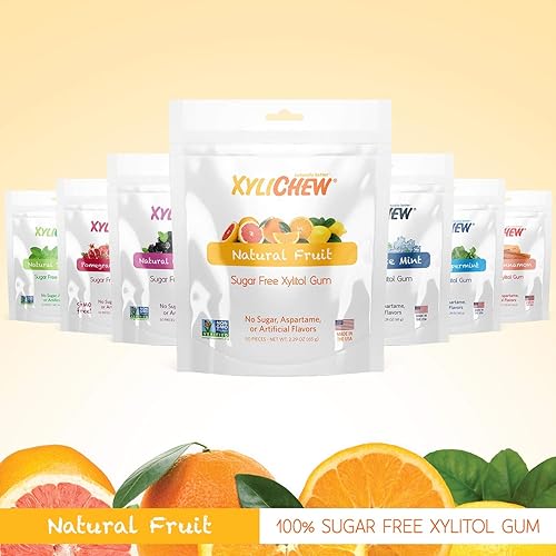 Miniatura 7 de Xylichew - Botes de goma de mascar 100% xilitol, sin OMG, gluten, aspartame y goma sin azúcar, cuidado bucal natural, alivia el mal aliento y la