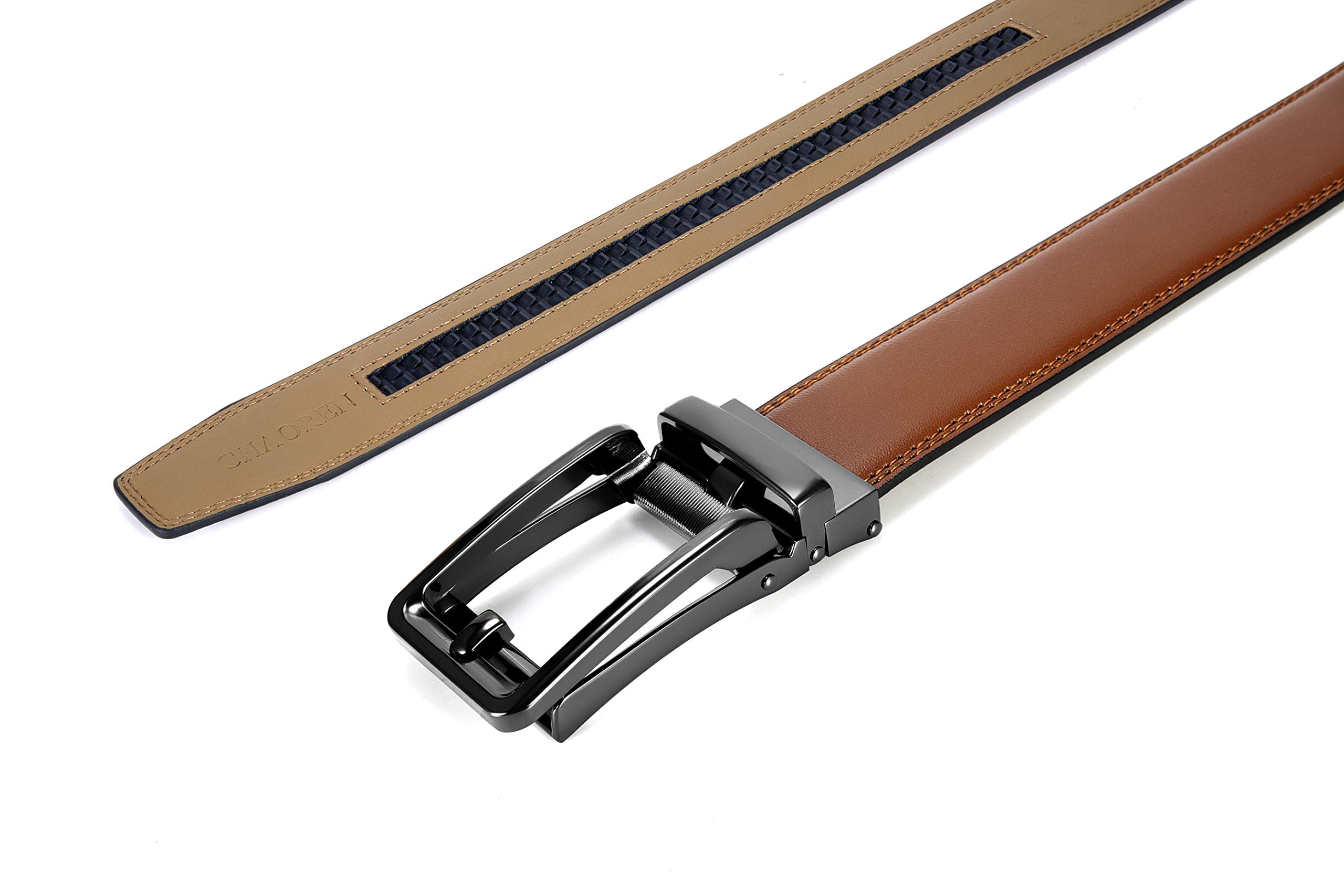 CHAOREN Cintura Uomo, Cintura Uomo Pelle Cricchetto Automatica Fibbia 35mm, Cinta Regolabili per Adattarsi