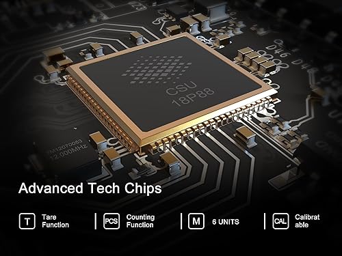 Vista 9 de K KitchenTour - Báscula digital de cocina - 500g/0.01g Balanza de alta precisión multifunción para alimentos, carne, joyas, laboratorio, quilates
